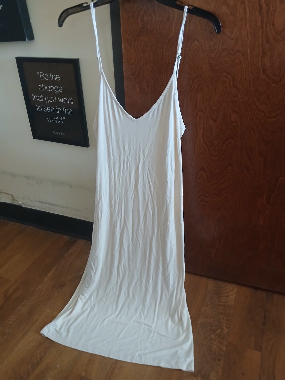 NWOT/ cream semi-sheer midi dress